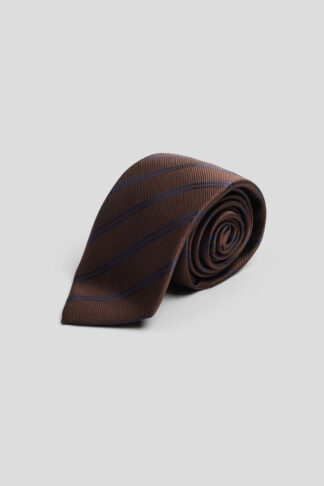 Braon kravata sa braon prugama 3318