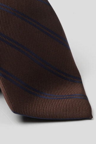 Braon kravata sa braon prugama 3318