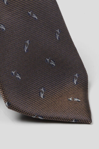 Braon kravata sa motivom vespe 3318