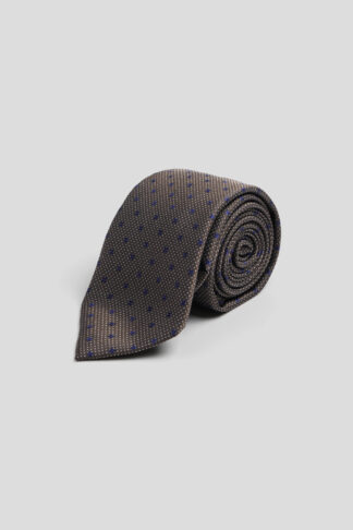 Braon kravata sa teget tačkom 3318