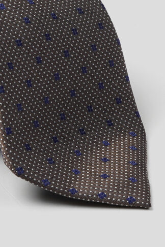 Braon kravata sa teget tačkom 3318