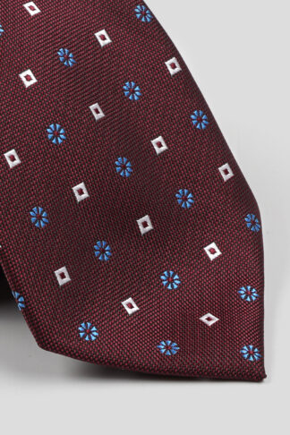Bordo kravata sa plavim detaljima